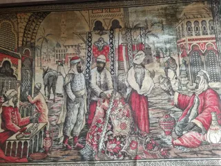 Tapiz de seda. Alfombra. Mercado persa. 188 x 132