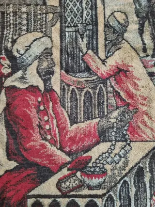 Tapiz de seda. Alfombra. Mercado persa. 188 x 132