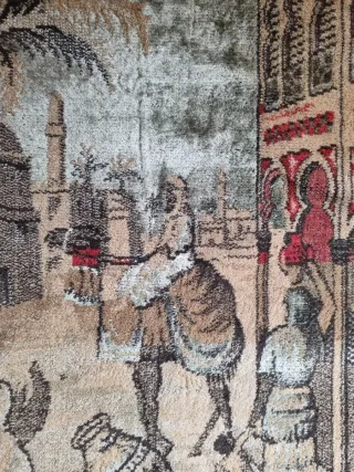 Tapiz de seda. Alfombra. Mercado persa. 188 x 132