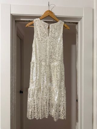 Vestido de fiesta lentejuelas blanco