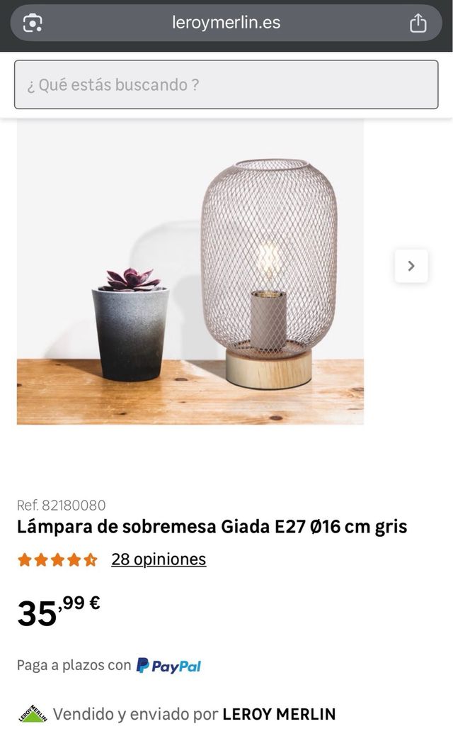 Lámpara Sobremesa GIADA Metal Madera