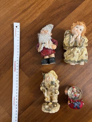 4 Statuette Natalizie Vetro e Plastica