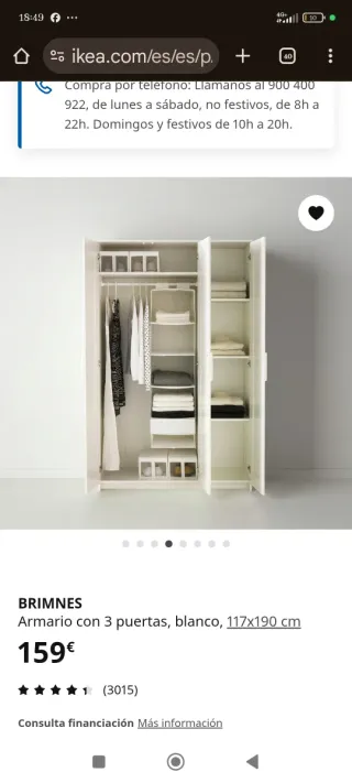 Armario BRIMNES 3 puertas blanco