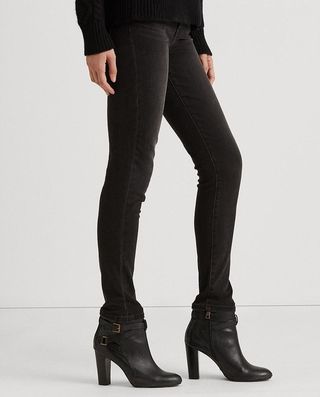 Vaqueros Skinny Tiro Alto Mujer Negro