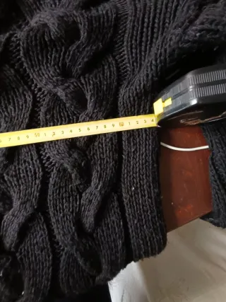 Jersey de punto trenzado negro XL