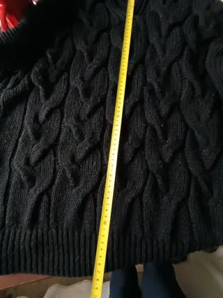 Jersey de punto trenzado negro XL