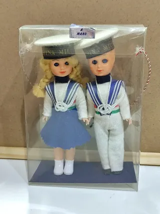 Coppia bamboline mascotte Marina Militare Vintage