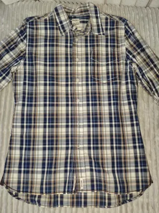 Camisa Pepe Jeans cuadros beige y azul