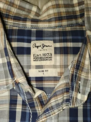 Camisa Pepe Jeans cuadros beige y azul