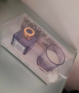 Profumatore e candela set oro viola