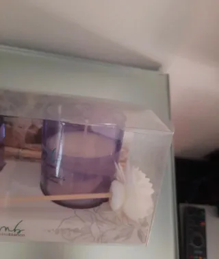 Profumatore e candela set oro viola