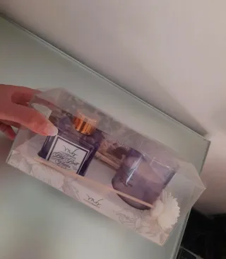 Profumatore e candela set oro viola