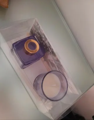 Profumatore e candela set oro viola