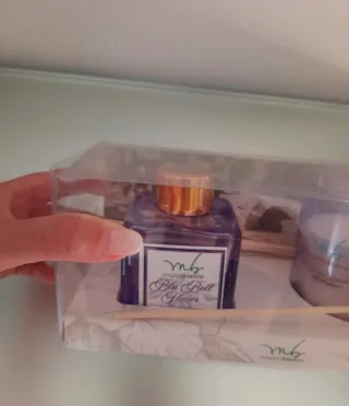 Profumatore e candela set oro viola