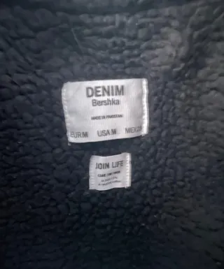 Cazadora vaquera negra con borrego