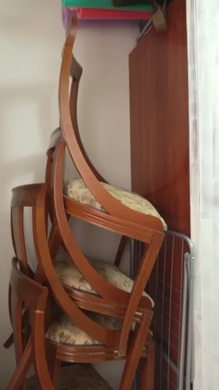 6 Sedie Vintage in Legno Imbottito