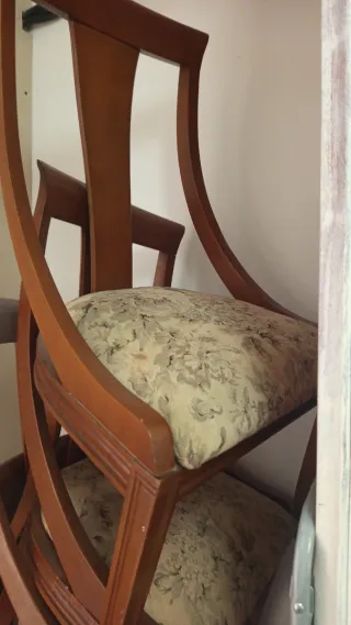 6 Sedie Vintage in Legno Imbottito