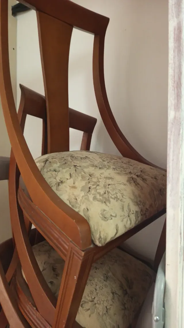 6 Sedie Vintage in Legno Imbottito