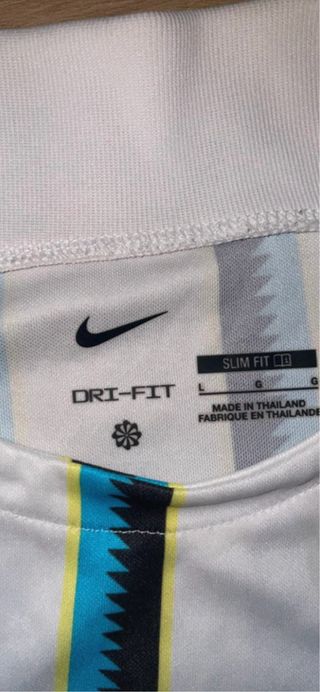 Maglia Nike a strisce bianche, blu e nere taglia L