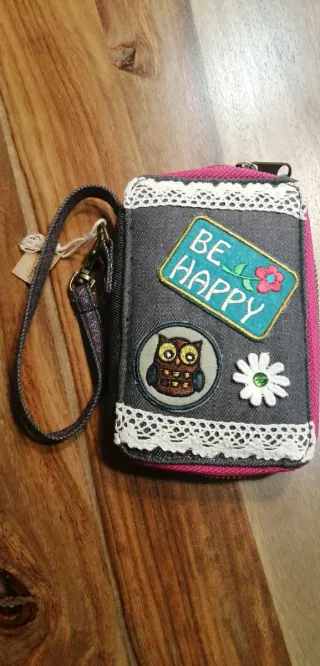 2 Carteras-monedero tela 14x9 cm