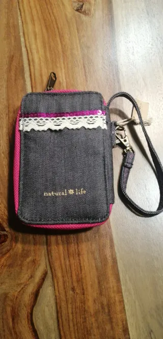 2 Carteras-monedero tela 14x9 cm