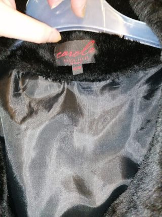 Abrigo de pelo sintético negro mujer