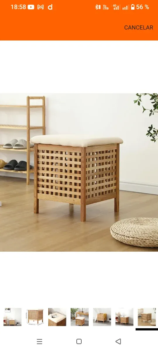 Taburete LUNIZ con cassetto di stoccaggio