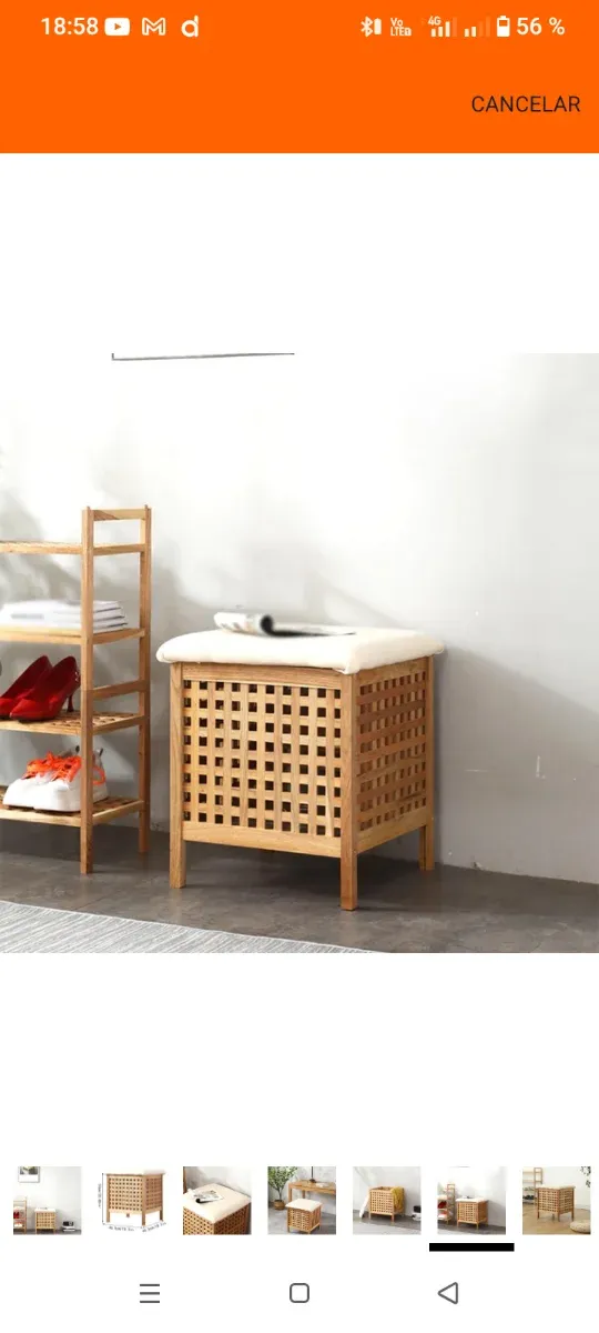 Taburete LUNIZ con cassetto di stoccaggio