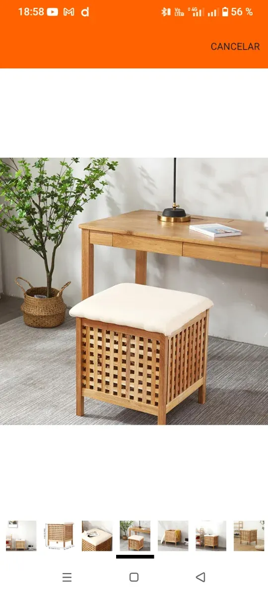 Taburete LUNIZ con cassetto di stoccaggio