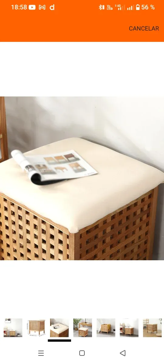 Taburete LUNIZ con cassetto di stoccaggio