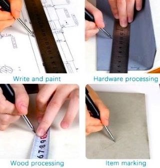 Escuadra aluminio PARKSIDE métrica+Lápiz carpinte.