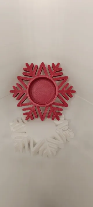 Portacandele Fiocco di Neve Set 3 Pezzi