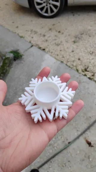 Portacandele Fiocco di Neve Set 3 Pezzi