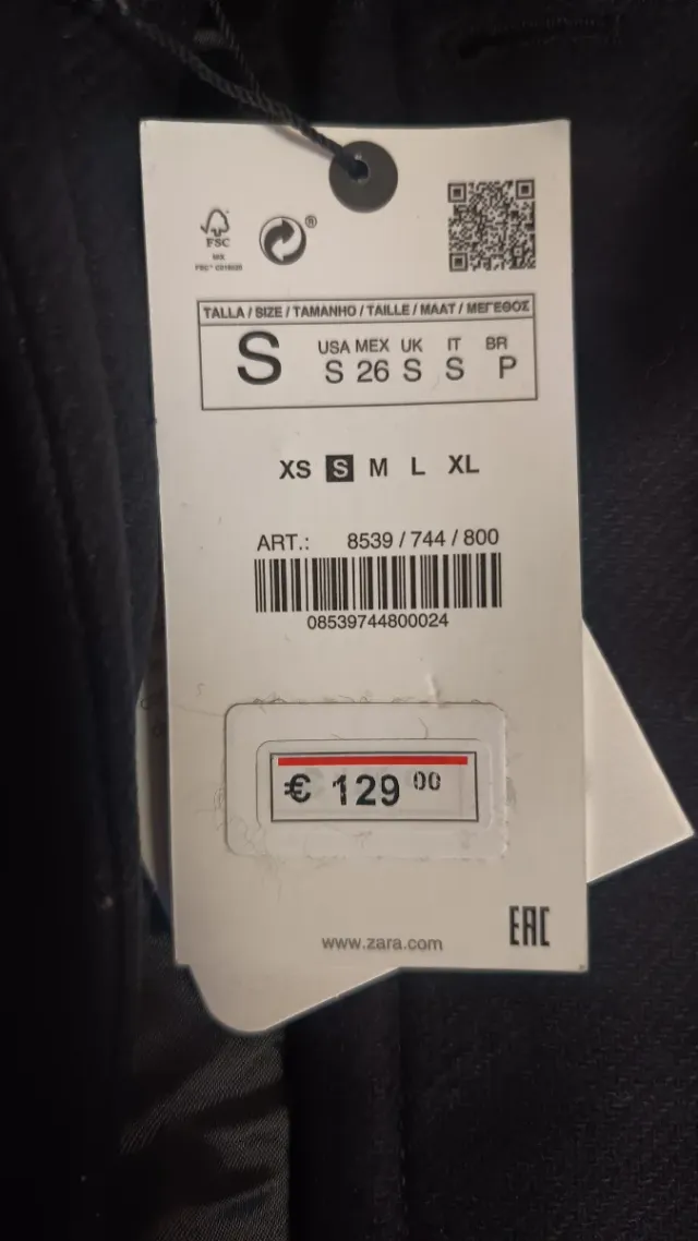 Abrigo negro invierno talla S