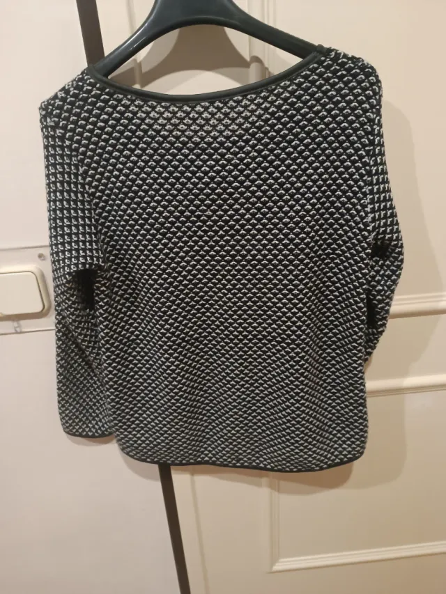 Jersey estampado blanco y negro mujer