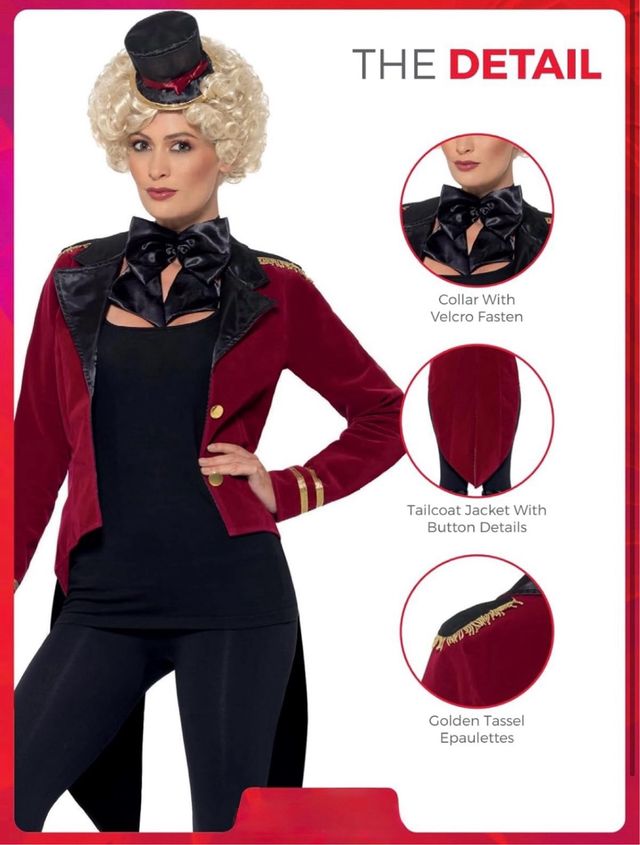 NUOVO! Costume da direttore di circo/Ringmaster Taglia S