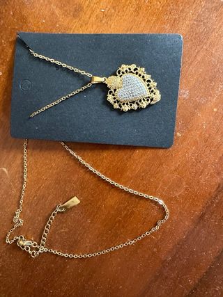 Collana cuore sacro strass