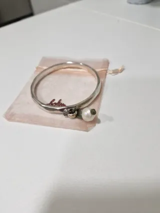 Pulsera plata con perla