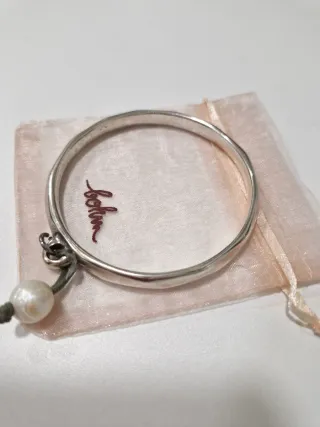 Pulsera plata con perla