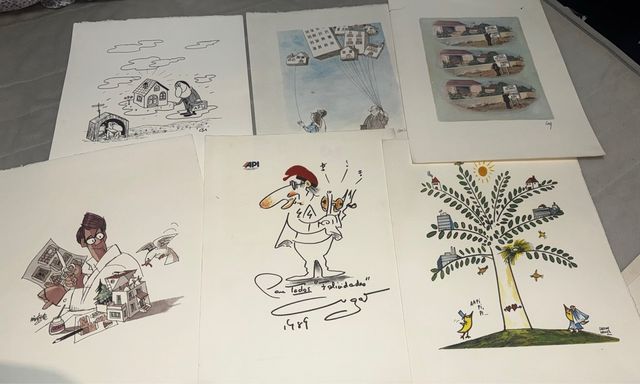 Lote 6 láminas humor gráfico API 1989–1990 – Cesc,