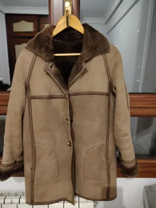 Abrigo pelliza vintage piel auténtica Talla M