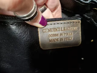 Bolso Piel de Potro y Cuero Negro/Marrón