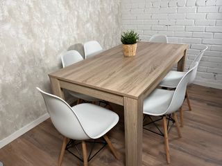 Mesa de comedor + 6 sillas Blancas En Oferta!!