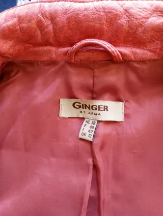 Chaqueta de cuero mujer salmón