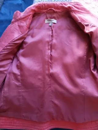Chaqueta de cuero mujer salmón
