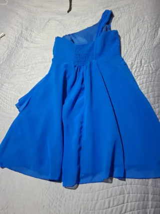 Vestido estilo griego azul, con un dolor brazo. Di