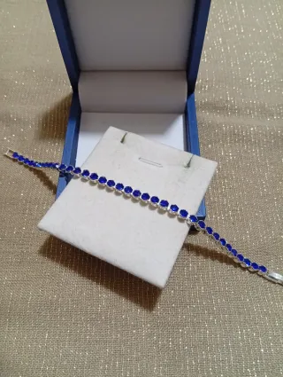 Bracciale Tennis Blu Scintillante