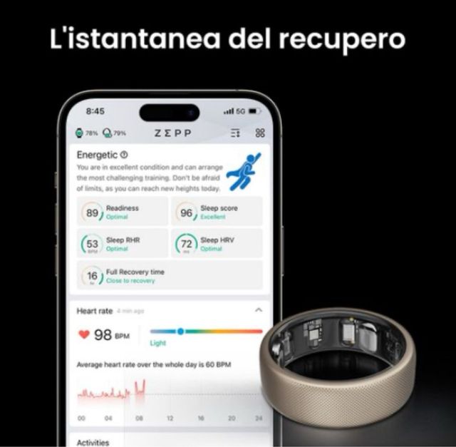Amazfit Helio Smart Ring Taglia 8 Anello Fitness