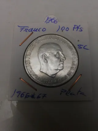 8 Monedas 100 Pts Plata 800 Franco