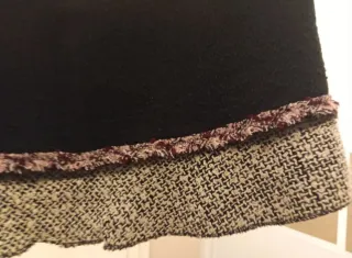 Falda corta negra tejido Tweed
